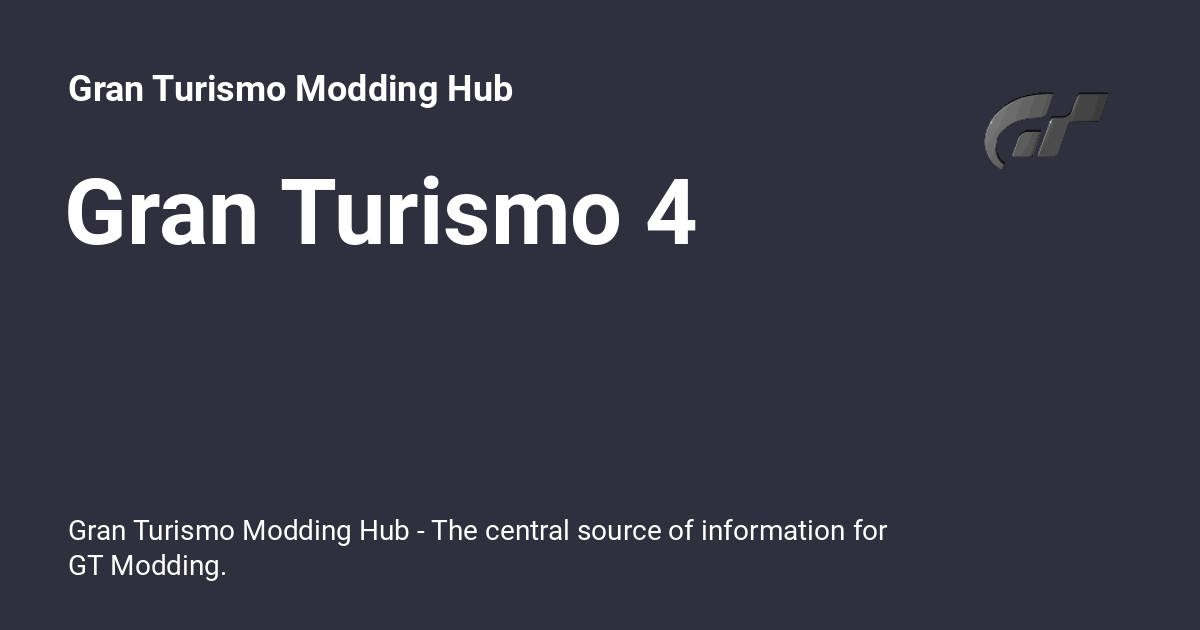 Gran Turismo 4 Prologue - Gran Turismo Modding Hub